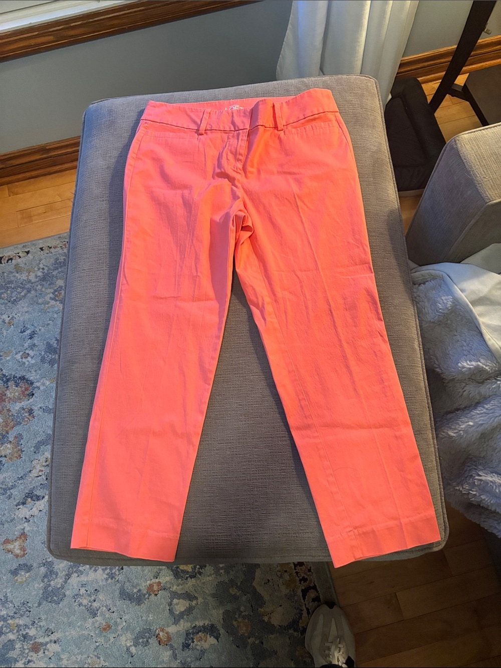 LOFT Coral Pink Cropped Ankle Pants
